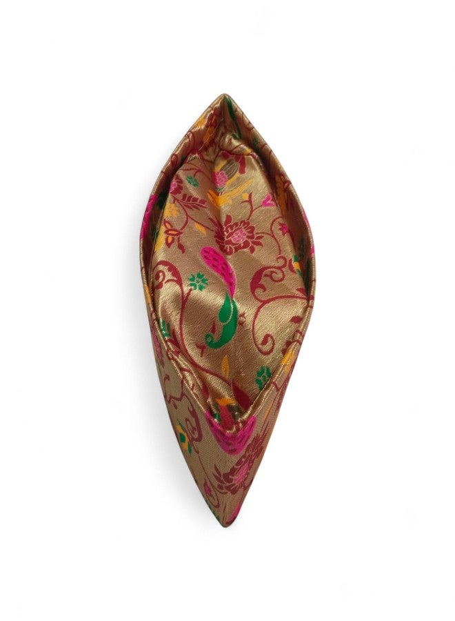 Firstdemand Traditional Maroon Golden Printed Brocade Topi for Men, Wedding Cap, Pooja Turban, Canvas Material, Free Size, Ready to Wear - Image 2
